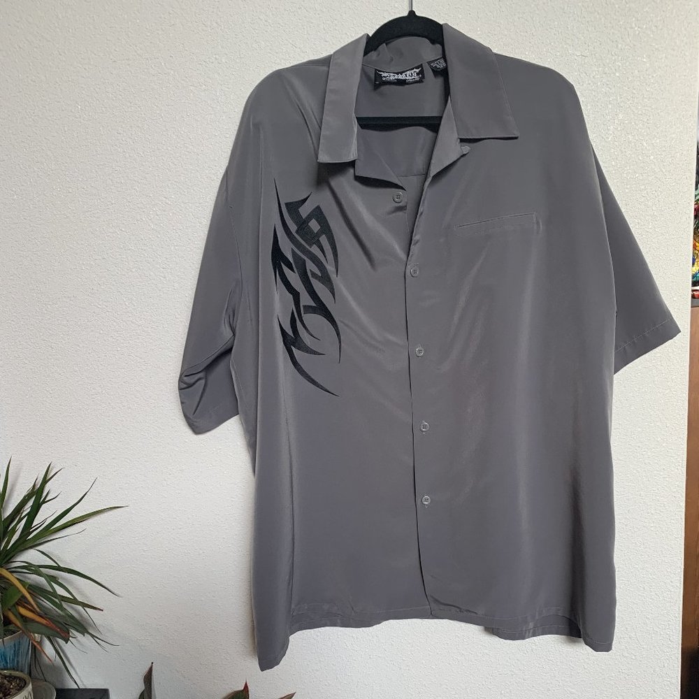 Men's Sz XXL Dress Shirt embroidered Tribal Designs by Dragonfly
